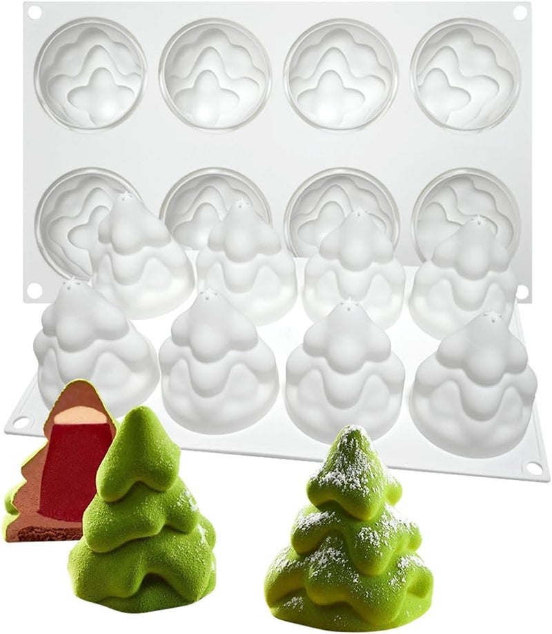 TUKE Christmas Tree Silicone Molds,Chocolate Fondant Cake Molds, 3D Non-Stick Food Grade Silica Gel Mould for Candies, Chocolate, Ice Cube DIY Tools (Christmas Tree I) - Image 1